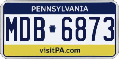 PA license plate MDB6873