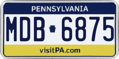 PA license plate MDB6875