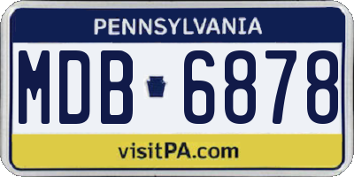 PA license plate MDB6878