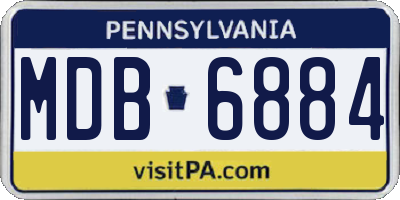 PA license plate MDB6884