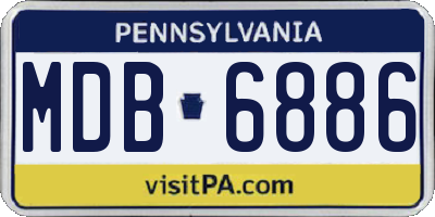 PA license plate MDB6886