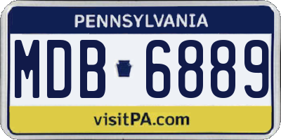 PA license plate MDB6889