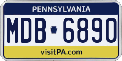 PA license plate MDB6890