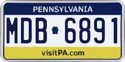 PA license plate MDB6891