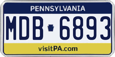 PA license plate MDB6893