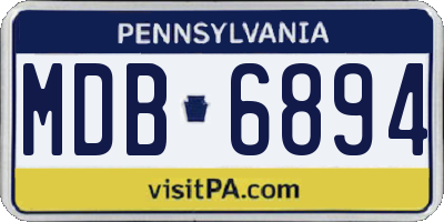 PA license plate MDB6894