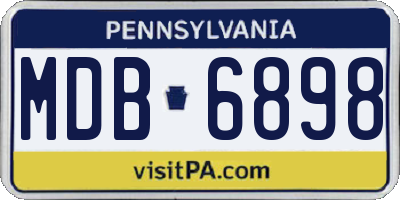 PA license plate MDB6898