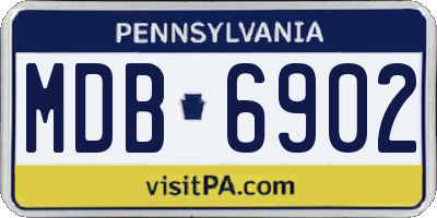 PA license plate MDB6902