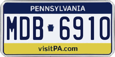 PA license plate MDB6910