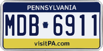 PA license plate MDB6911