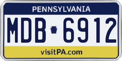 PA license plate MDB6912