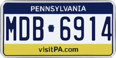 PA license plate MDB6914