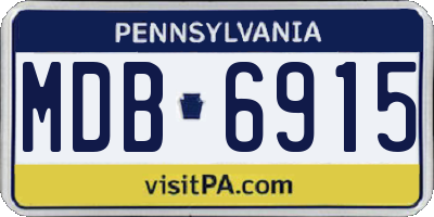 PA license plate MDB6915