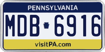 PA license plate MDB6916