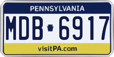 PA license plate MDB6917