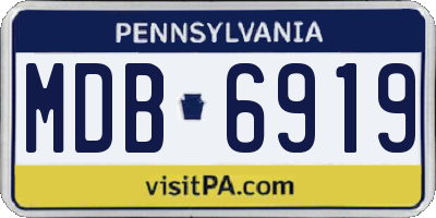 PA license plate MDB6919
