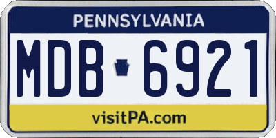 PA license plate MDB6921