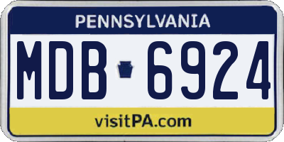 PA license plate MDB6924