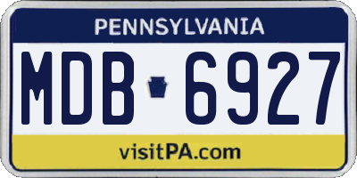 PA license plate MDB6927