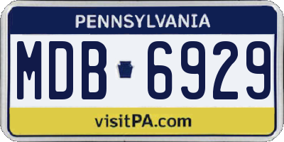 PA license plate MDB6929