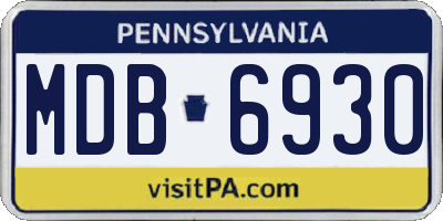 PA license plate MDB6930