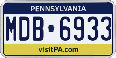 PA license plate MDB6933