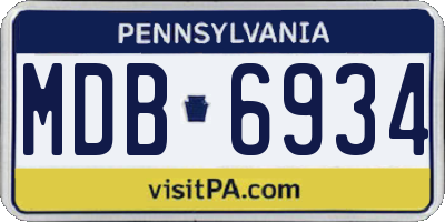 PA license plate MDB6934