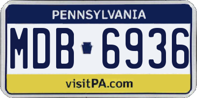 PA license plate MDB6936