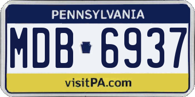 PA license plate MDB6937