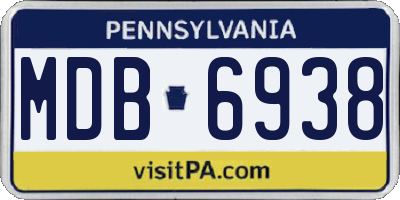 PA license plate MDB6938