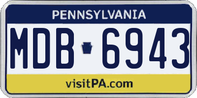 PA license plate MDB6943