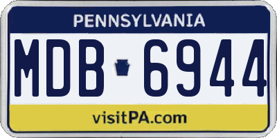 PA license plate MDB6944