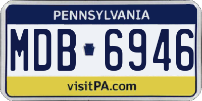 PA license plate MDB6946