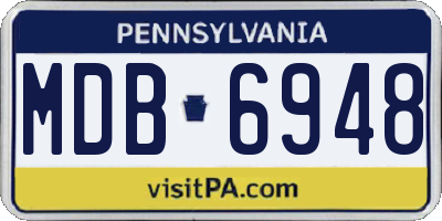 PA license plate MDB6948