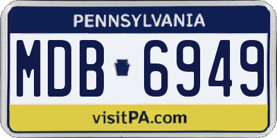 PA license plate MDB6949