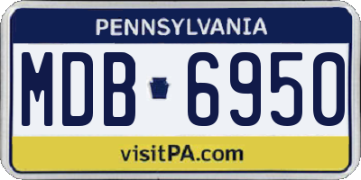 PA license plate MDB6950