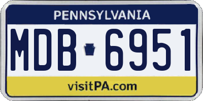 PA license plate MDB6951