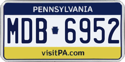 PA license plate MDB6952
