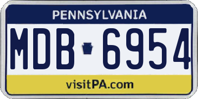 PA license plate MDB6954