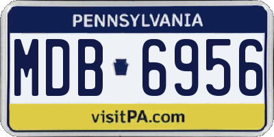 PA license plate MDB6956