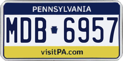 PA license plate MDB6957
