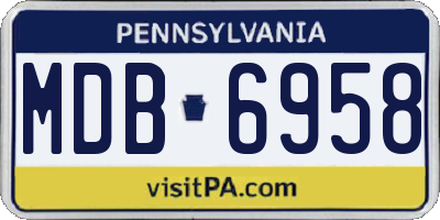 PA license plate MDB6958