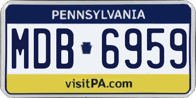 PA license plate MDB6959
