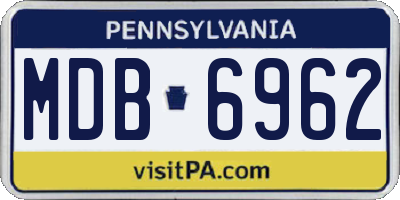 PA license plate MDB6962