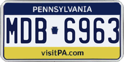 PA license plate MDB6963