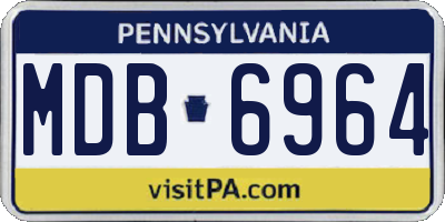 PA license plate MDB6964