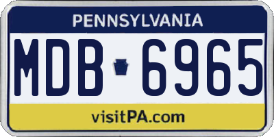 PA license plate MDB6965