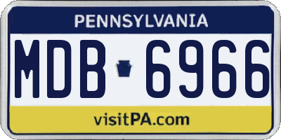 PA license plate MDB6966