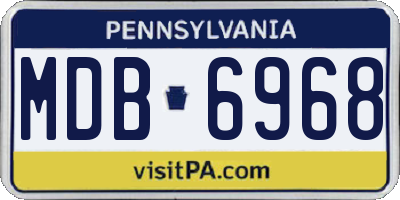 PA license plate MDB6968