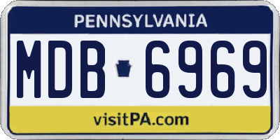 PA license plate MDB6969